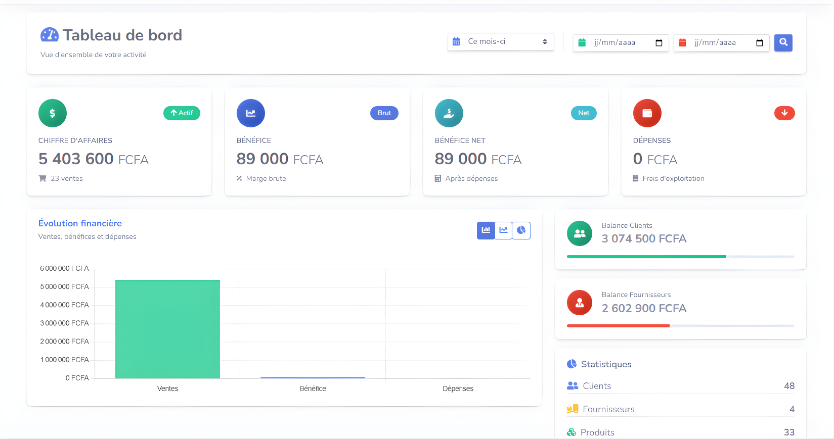 Interface gestion de stock